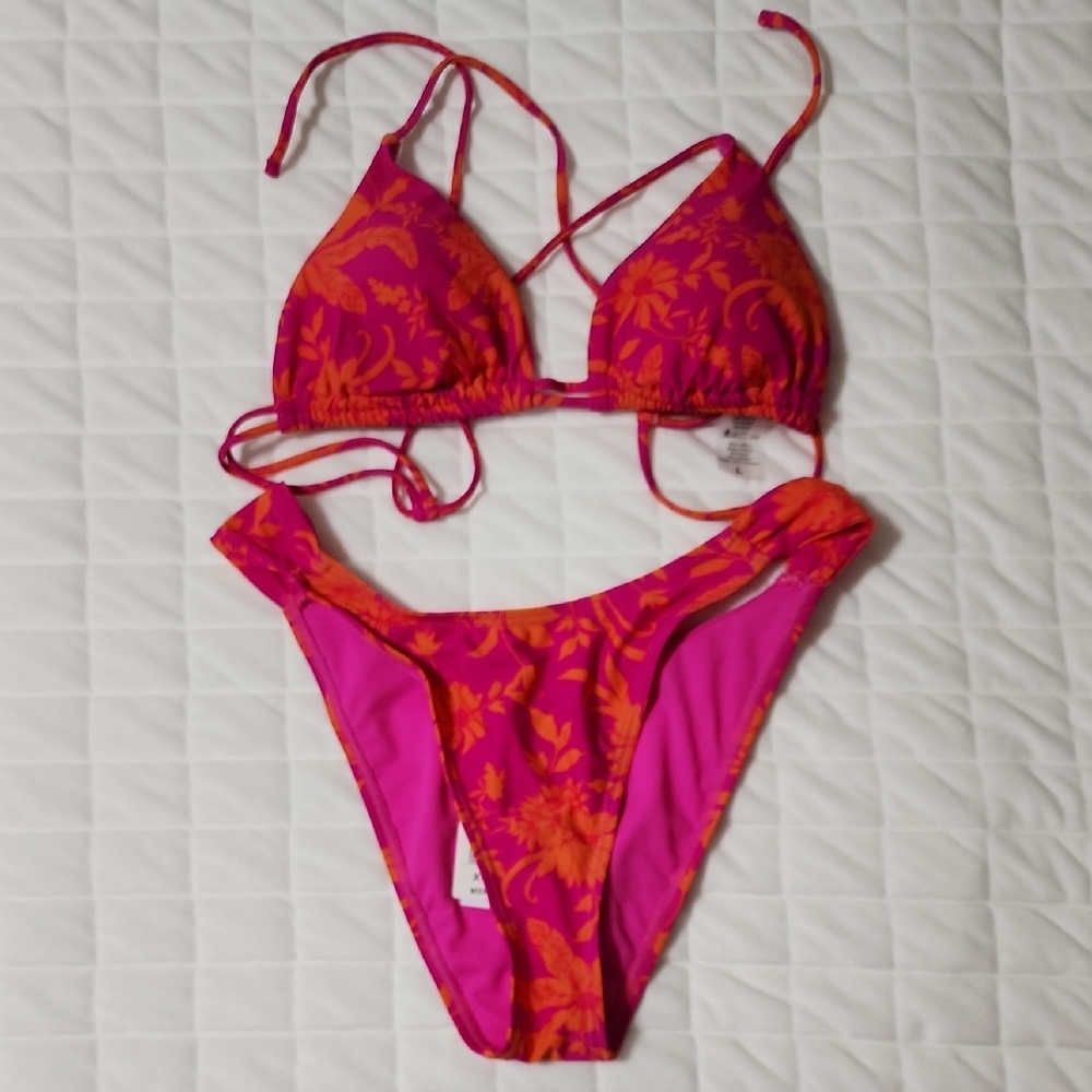 Pursuit Vibrant Pink and Orange Bikini Set